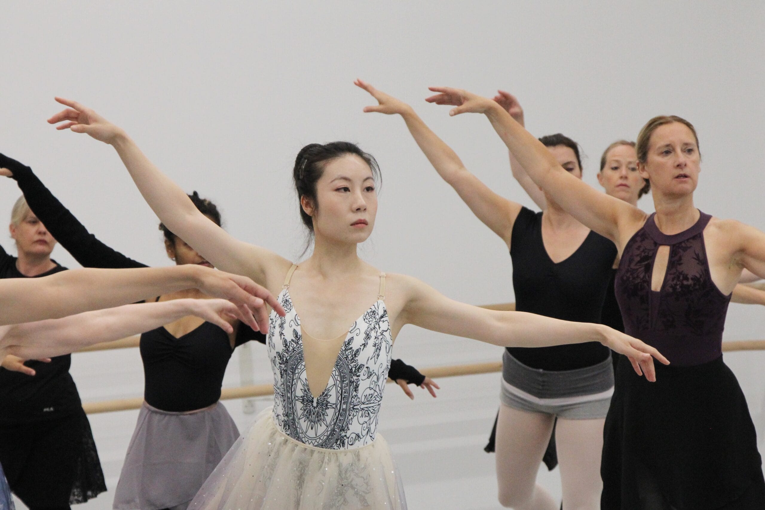 students in an RAD ballet class