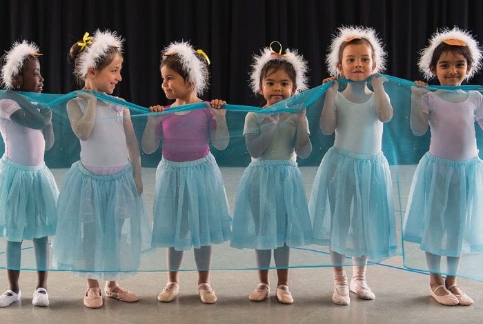 young RAD students during ballet class