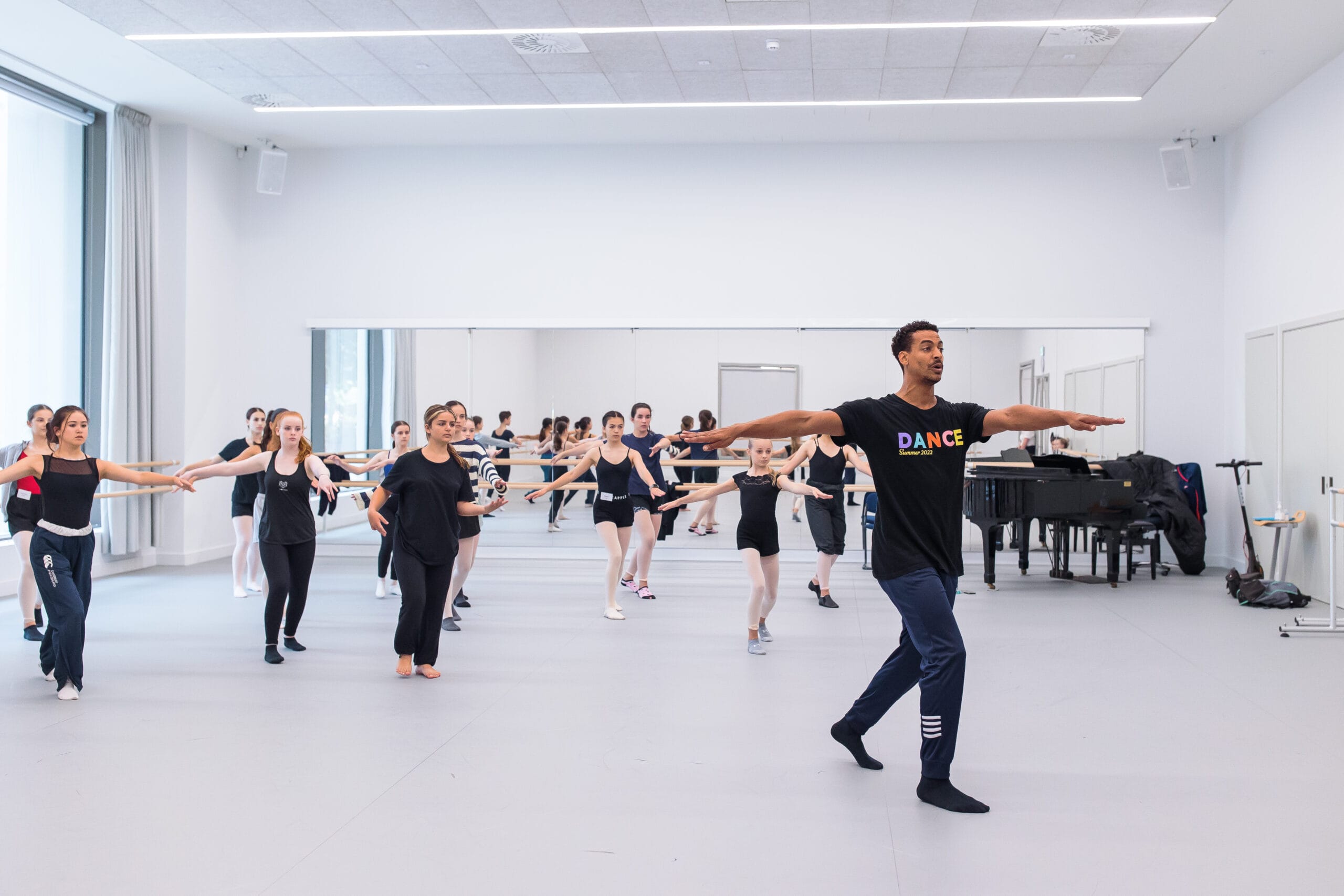 Jazz dance class at RAD HQ for summer school 2022